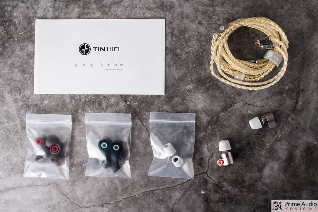 T3 accessories, including warranty, eartips and cable