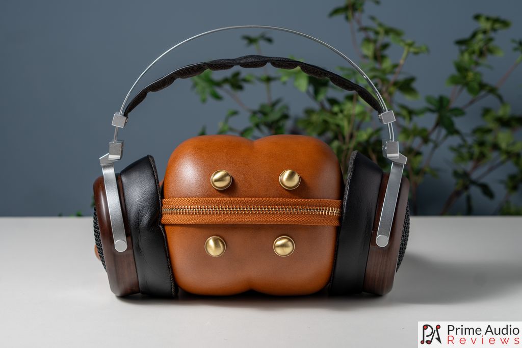 Luan headphones on carrying case